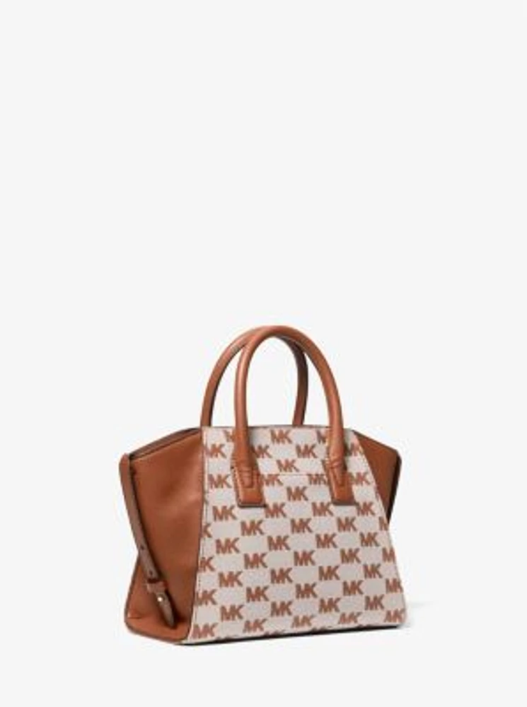 Avril Small Signature Logo Jacquard Satchel