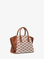 Avril Small Signature Logo Jacquard Satchel