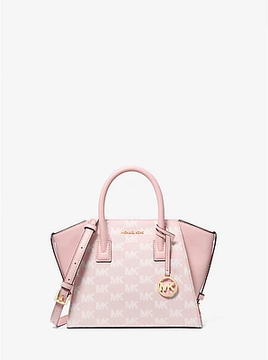 Bolso satchel Avril en Jacquard pequeño con logotipo exclusivo