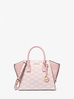 Bolso satchel Avril en Jacquard pequeño con logotipo exclusivo