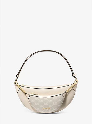 Hollis Medium 2-in-1 Pebbled Leather and Logo Jacquard Shoulder Bag