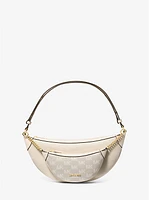 Hollis Medium 2-in-1 Pebbled Leather and Logo Jacquard Shoulder Bag
