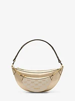 Hollis Medium 2-in-1 Metallic Leather and Logo Jacquard Shoulder Bag