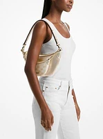 Hollis Medium 2-in-1 Metallic Leather and Logo Jacquard Shoulder Bag