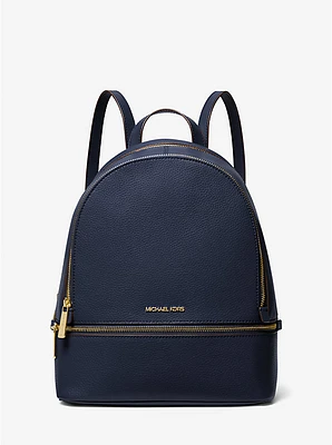 Mochila Rhea mediana con cuero granulado