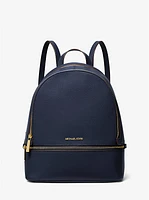 Mochila Rhea mediana con cuero granulado