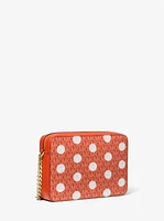Jet Set Large Polka Dot Signature Logo Crossbody Bag