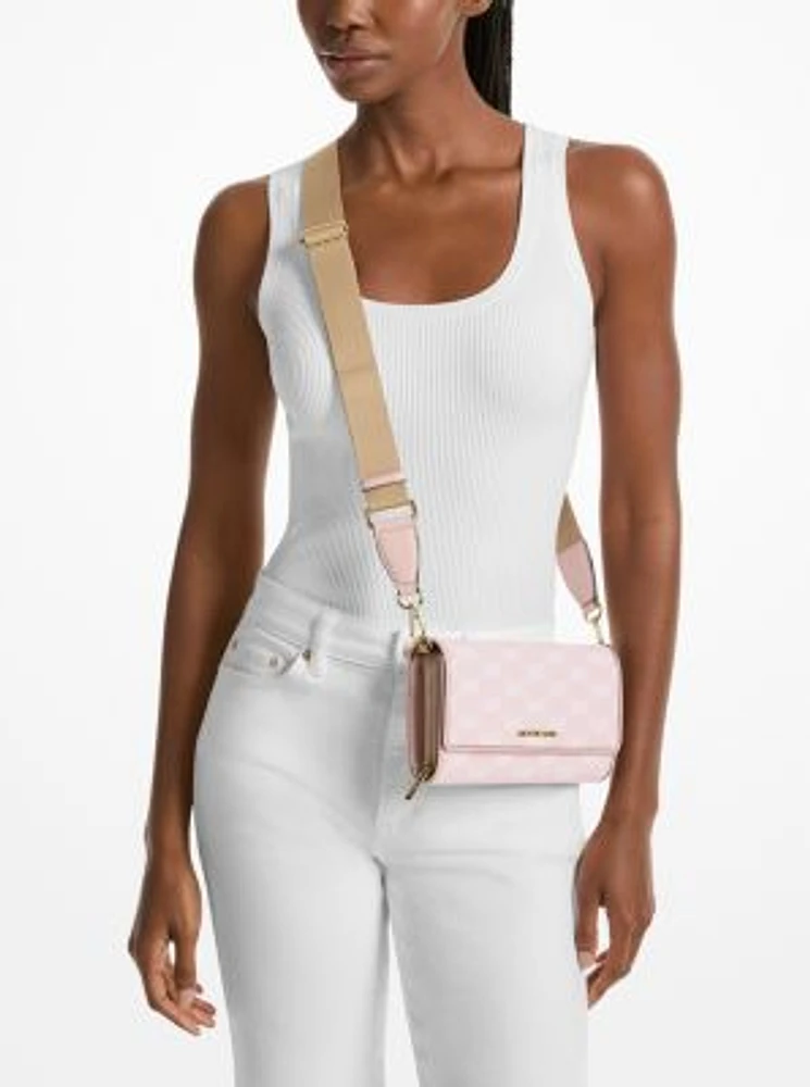 Jet Set Large Logo Jacquard Crossbody Bag