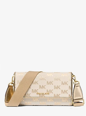 Jet Set Large Metallic Logo Jacquard Crossbody Bag
