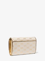 Jet Set Large Metallic Logo Jacquard Crossbody Bag