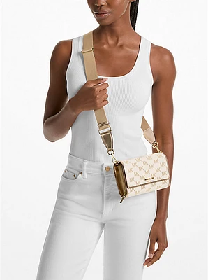 Jet Set Large Metallic Logo Jacquard Crossbody Bag