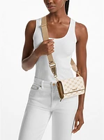Jet Set Large Metallic Logo Jacquard Crossbody Bag