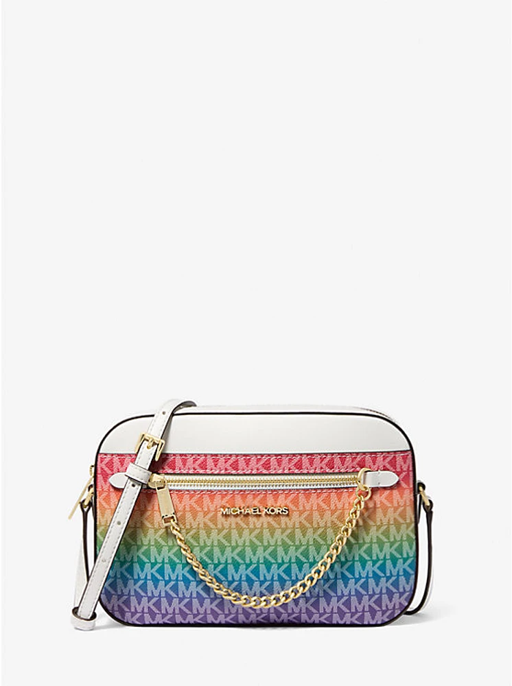 Jet Set Large Rainbow Signature Logo Crossbody Bag