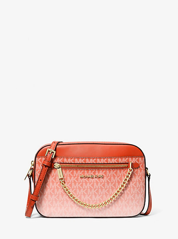 Jet Set Large Ombré Signature Logo Crossbody Bag