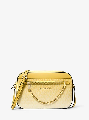 Jet Set Large Ombré Signature Logo Crossbody Bag