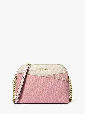 Jet Set Travel Medium Color-Block Signature Logo Crossbody Bag