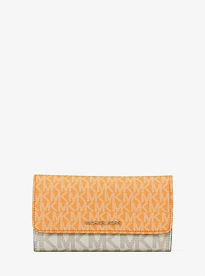 Jet Set Large Signature Logo Tri-Fold Wallet
