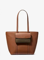 Jet Set 2-in-1 Pebbled Leather and Logo Tote Bag