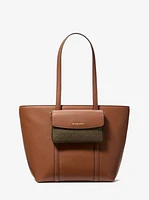 Jet Set 2-in-1 Pebbled Leather and Logo Tote Bag