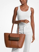 Jet Set 2-in-1 Pebbled Leather and Logo Tote Bag