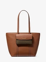 Jet Set 2-in-1 Pebbled Leather and Logo Tote Bag