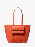 Jet Set 2-in-1 Pebbled Leather and Logo Tote Bag