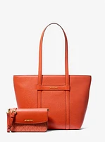 Jet Set 2-in-1 Pebbled Leather and Logo Tote Bag