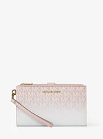 Jet Set Large Ombré Signature Logo Wristlet