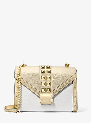 Whitney Medium Studded Metallic Shoulder Bag