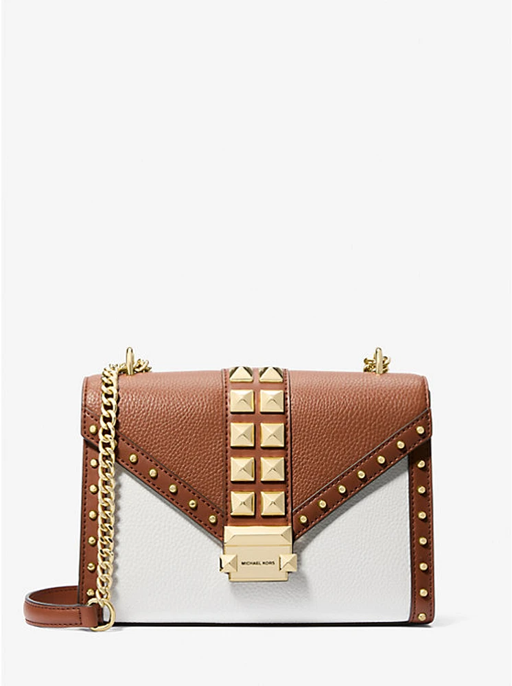 Whitney Medium Two-Tone Studded Convertible Crossbody Bag