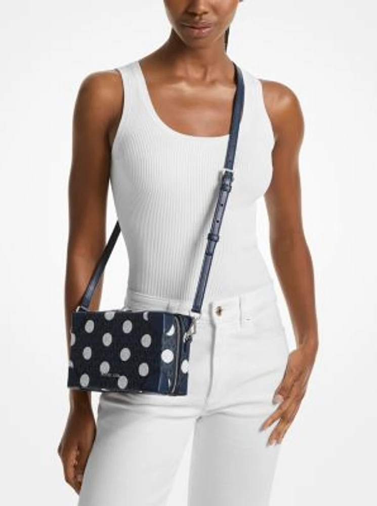 Jeanie Small Polka Dot Signature Logo Trunk Crossbody Bag