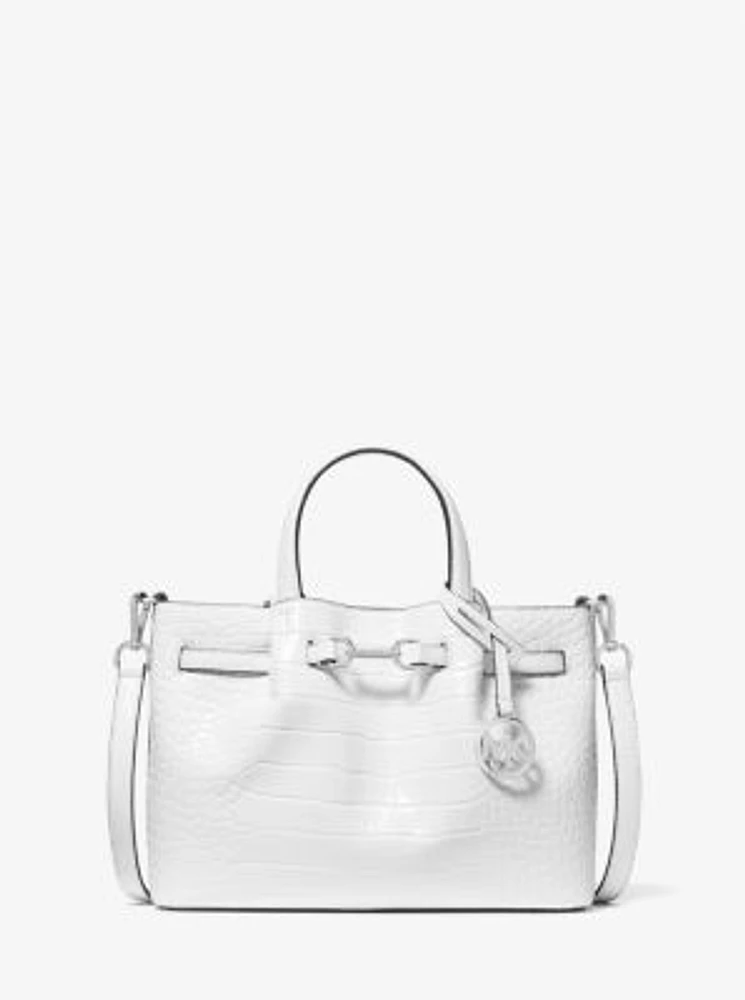 Carson Small Crocodile Embossed Satchel