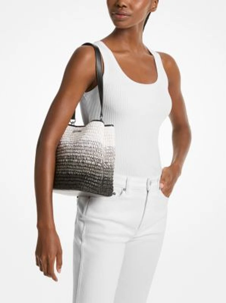 Pratt Medium Ombré Straw Shoulder Bag