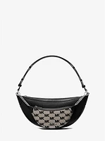 Hollis Medium 2-in-1 Pebbled Leather and Logo Jacquard Shoulder Bag