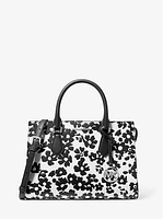 Sheila Medium Sequined Floral Print Satchel