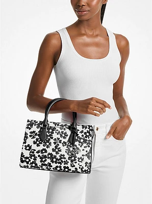 Sheila Medium Sequined Floral Print Satchel