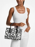 Sheila Medium Sequined Floral Print Satchel