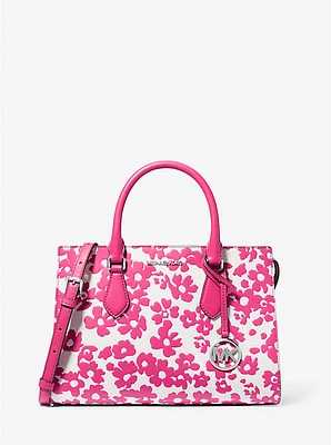 Sheila Medium Sequined Floral Print Satchel