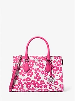 Sheila Medium Sequined Floral Print Satchel