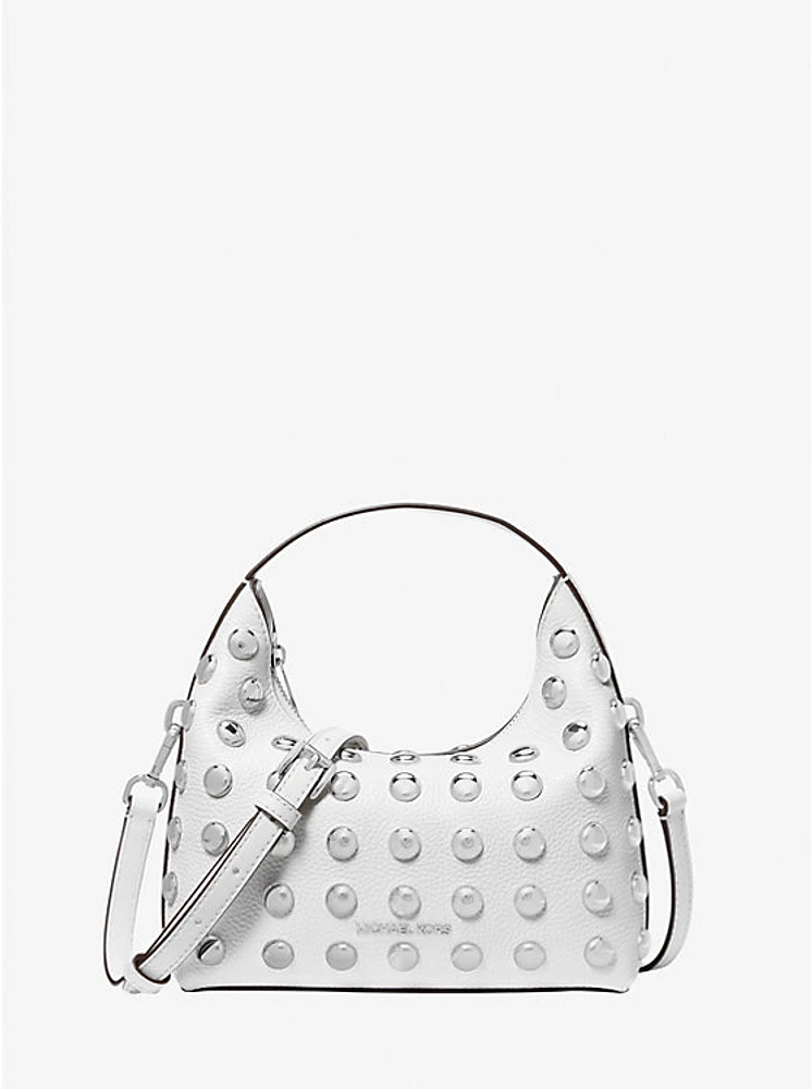 Bolso Messenger Ember pequeño de piel granulada con adornos