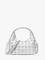 Bolso Messenger Ember pequeño de piel granulada con adornos