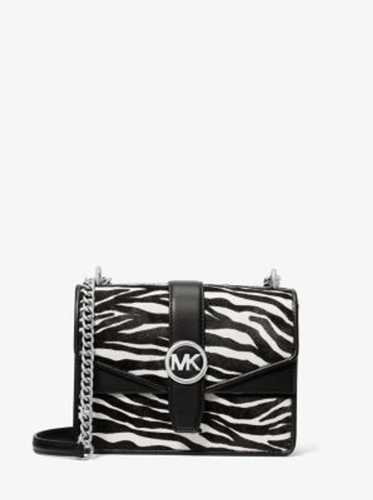 Greenwich Small Zebra Print Calf Hair Crossbody Bag