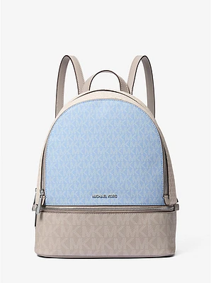 Rhea Medium Color-Block Signature Logo Backpack