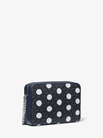 Jet Set Large Polka Dot Signature Logo Crossbody Bag