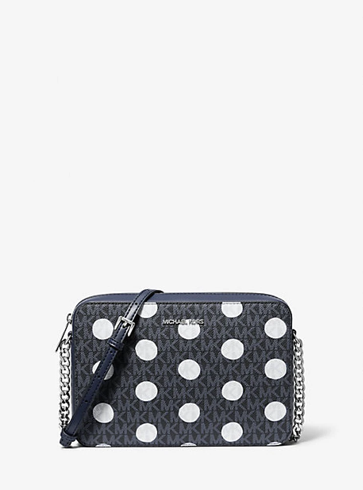 Jet Set Large Polka Dot Signature Logo Crossbody Bag