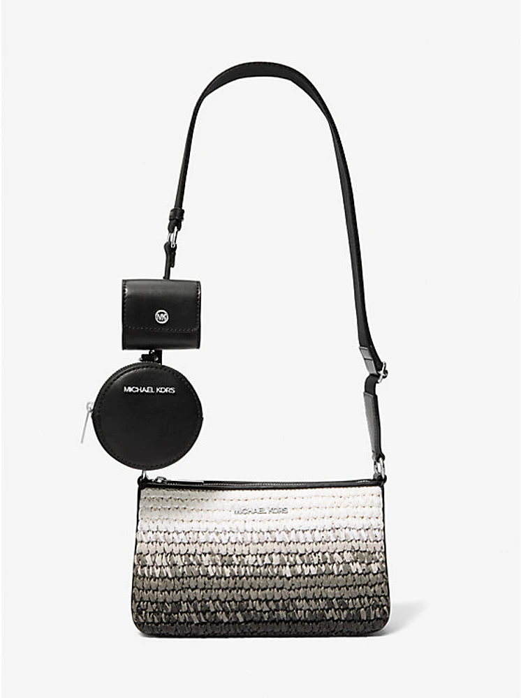Jet Set Small Ombré Straw Crossbody Bag with Case for Apple Airpods Pro®