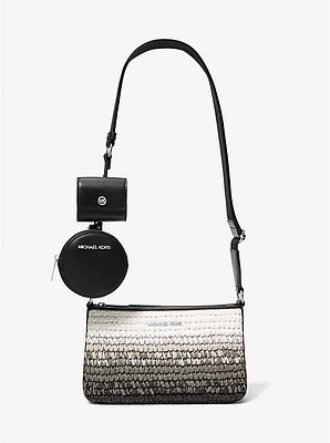 Jet Set Small Ombré Straw Crossbody Bag with Case for Apple Airpods Pro®