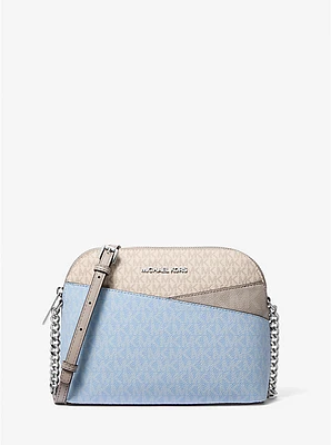 Jet Set Travel Color-Block Signature Logo Crossbody Bag