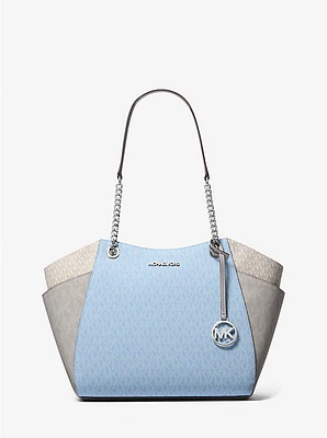 Bolso de hombro Jet Set grande con bloques color logotipo la marca