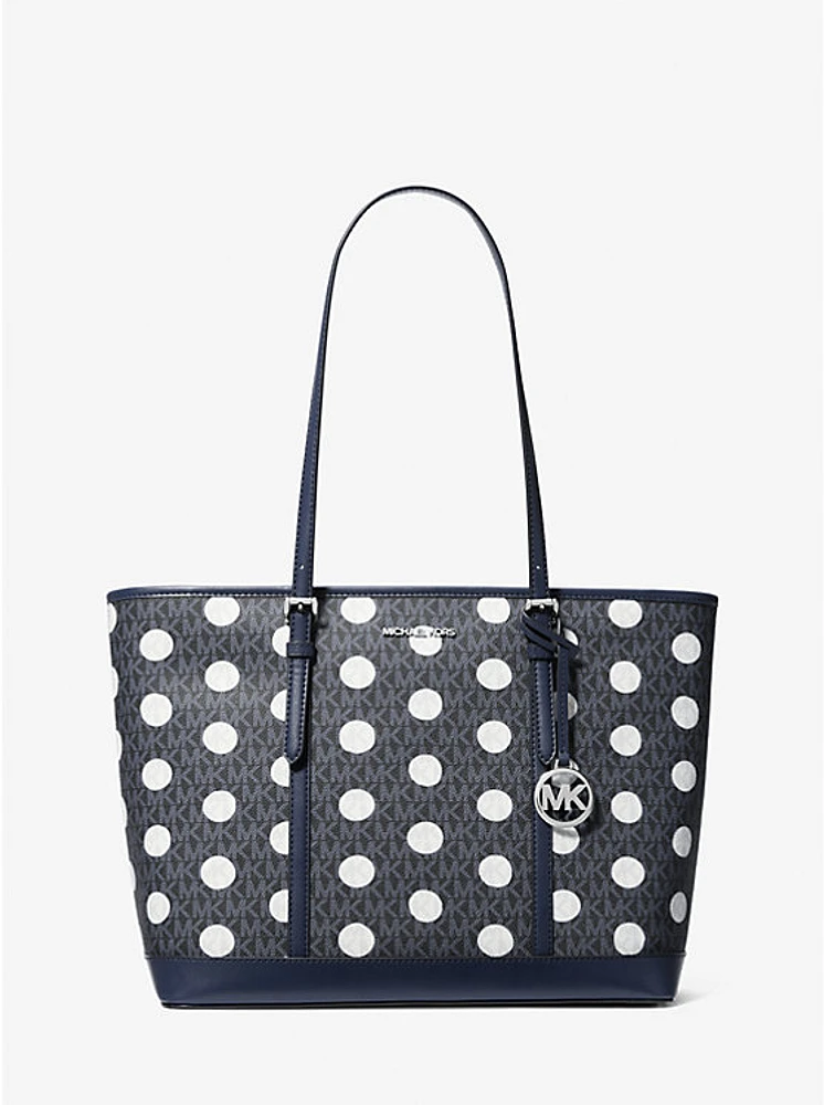 Bolso tote Jet Set grande con logotipo exclusivo y lunares